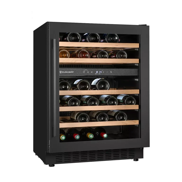 Photographie : Climadiff CBU50DZBM (porte noire mate, vitrage gris, deux zones)