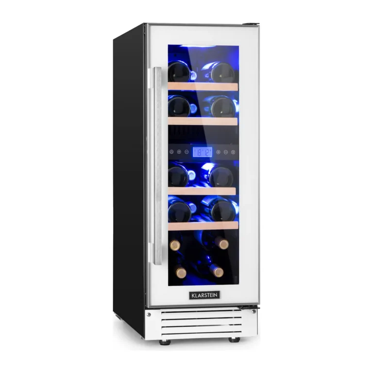 Photographie : Klarstein Vinovilla 17 Duo (10034725) (Blanc, porte vitrée à cadre inox, 2 zones)